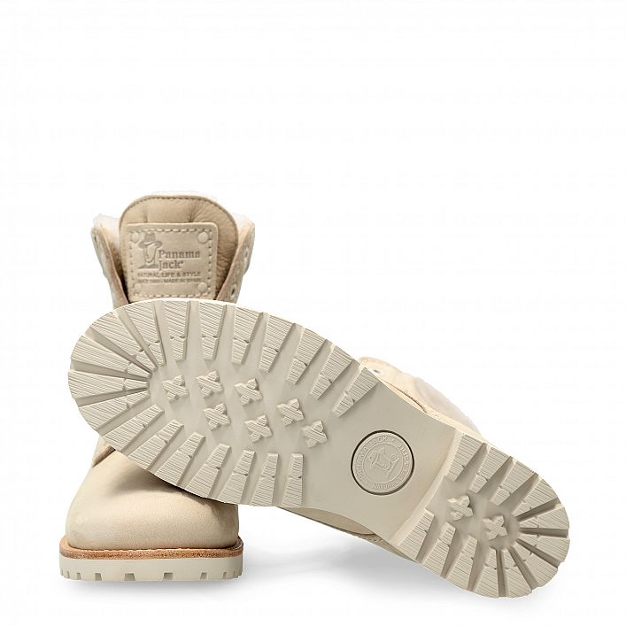 Panama 03 Igloo Trav Raw Nobuck, Flat women's Boot with Lace-up Closure.