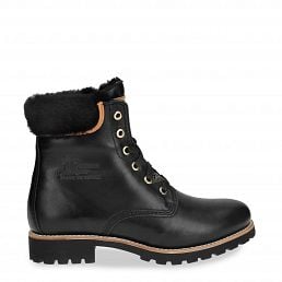 Panama 03 Igloo Trav, Lace-up boots in black with sheepskin lining