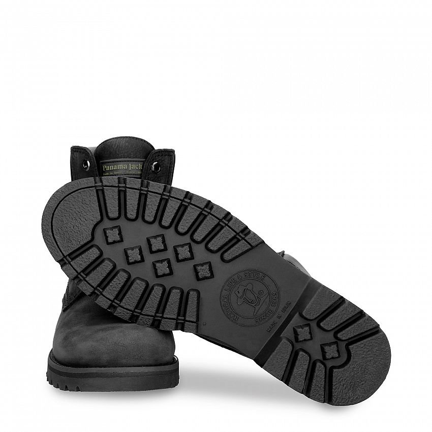 Panama 03 Urban Black Nobuck, Flat men's Boot  WATERPROOF Black Nobuck Leather.