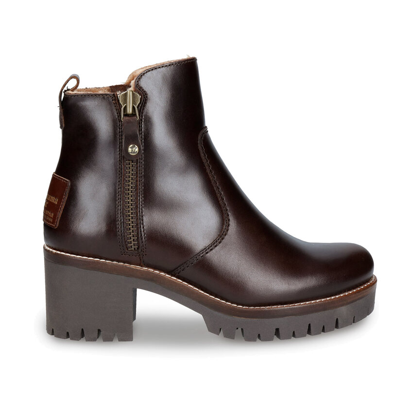 Pauline Brk Brown Pull-Up, Leather boots with warm lining