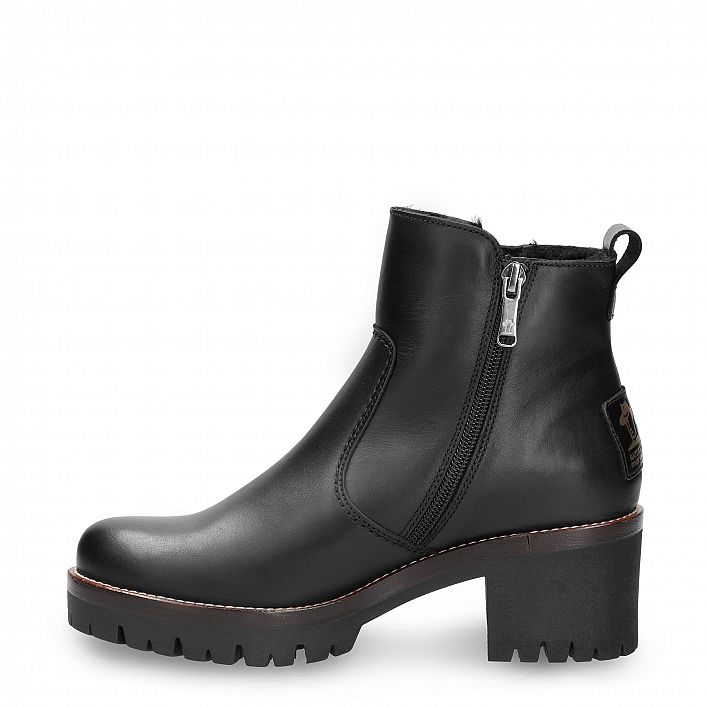 Pauline Igloo Trav Black Napa, Women's Boot with heel with Zip Closure.