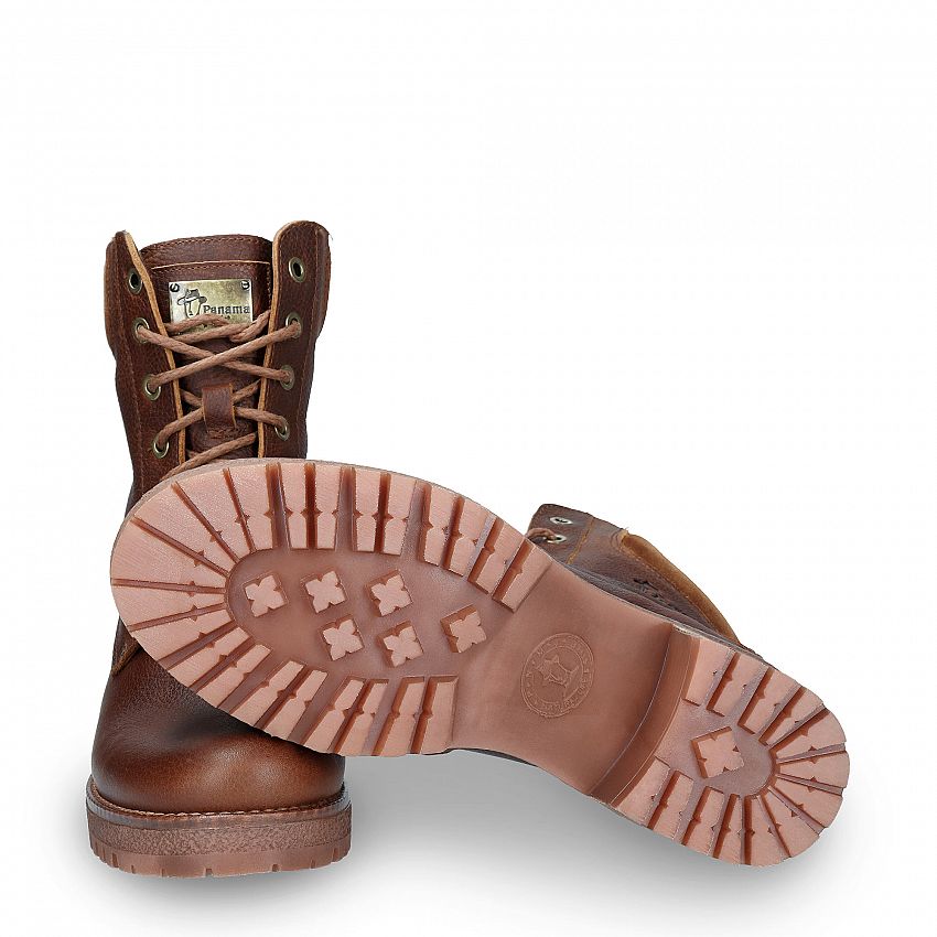 Phoebe Bark Napa Grass, Women's Boot with heel  WATERPROOF Tan Oiled Napa Leather.