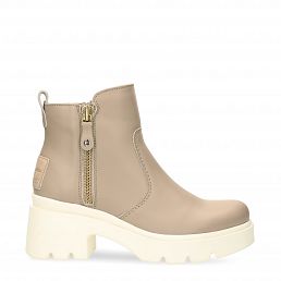 Phuket Taupe Napa, Leather boots with leather lining