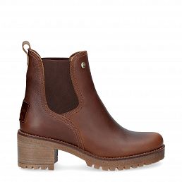 Pia, Chelsea boots in bark cognac with leather lining