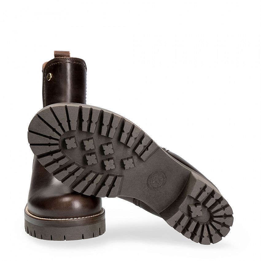 Pia Igloo Brk Brown Pull-Up, Women's Boot with heel  Brown Leather Pull-Up.