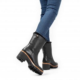 Piola Black Napa, Women's Boot with heel