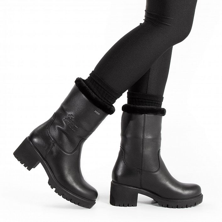 Piola Gtx Black Napa, Women's Boot with heel