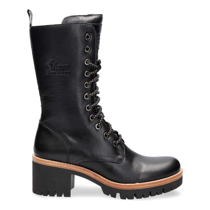 Pisa Black Napa, Leather boots with leather lining