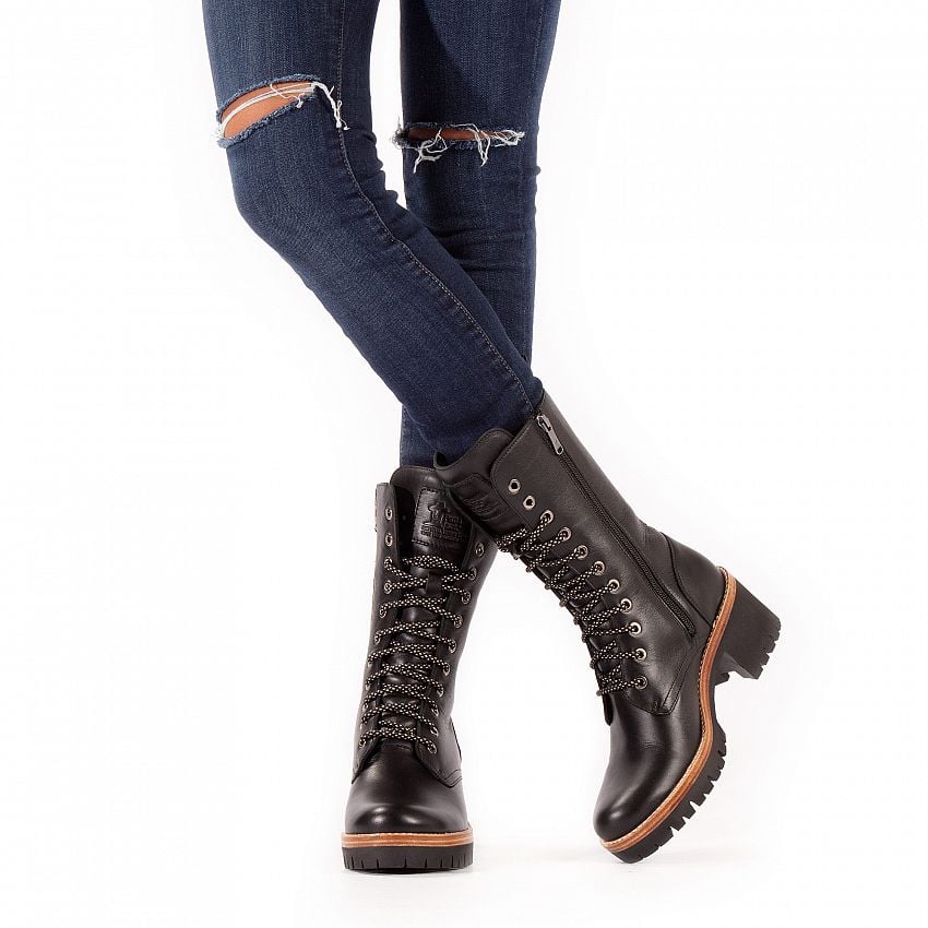 Pisa Black Napa, Women's Boot with heel