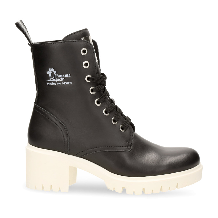 Polonia Black Napa, Leather boots with leather lining