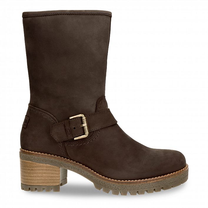 Pompeya Brown Nobuck, Leather boots with warm lining