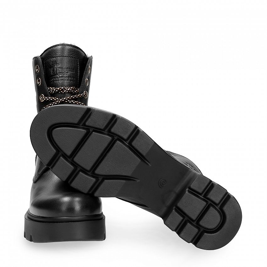 Porty Black Napa, Women's Boot with heel  WATERPROOF Black Napa Leather.