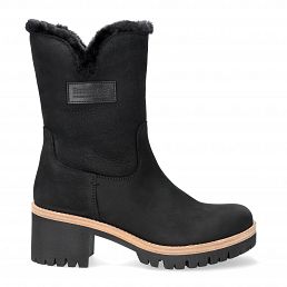 Prim Black Nobuck, Leather boots with warm lining