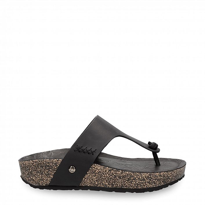 Quinoa Basics Black Napa Grass, Woman sandals in leather with leather lining