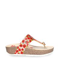 Quinoa Garden Red Napa, Red Sandals with leather lining