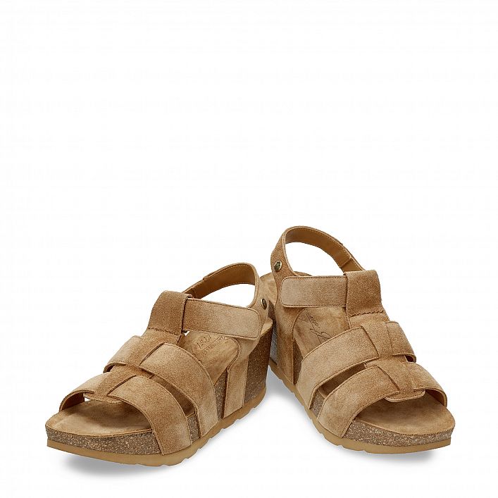 Rania Cuero Velour, Wedge sandals Made in Spain