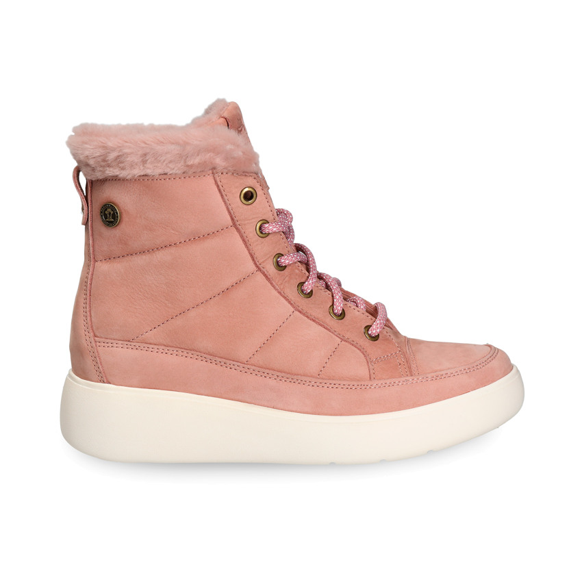 Raquel Pink Nobuck, Leather boots with leather lining