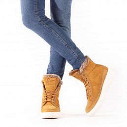 Raquel Ochre Nobuck, Leather boots with warm lining