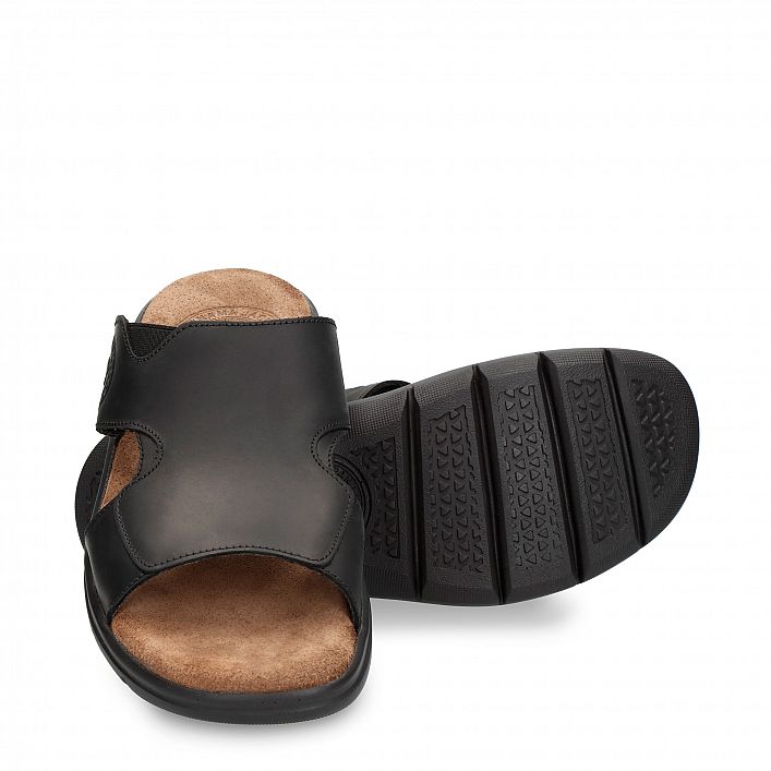 Robin Basics Black Napa Grass, Men's sandals with 