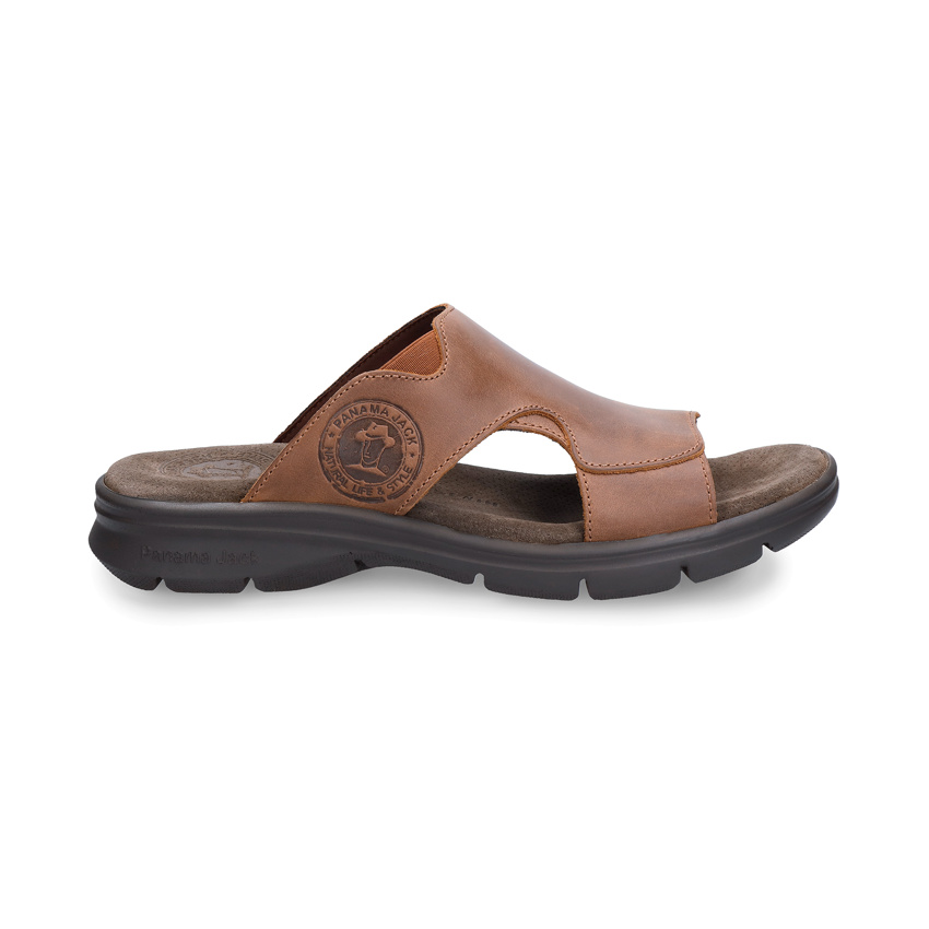 Robin Basics Cuero Napa Grass, Man sandals in leather with lycra lining