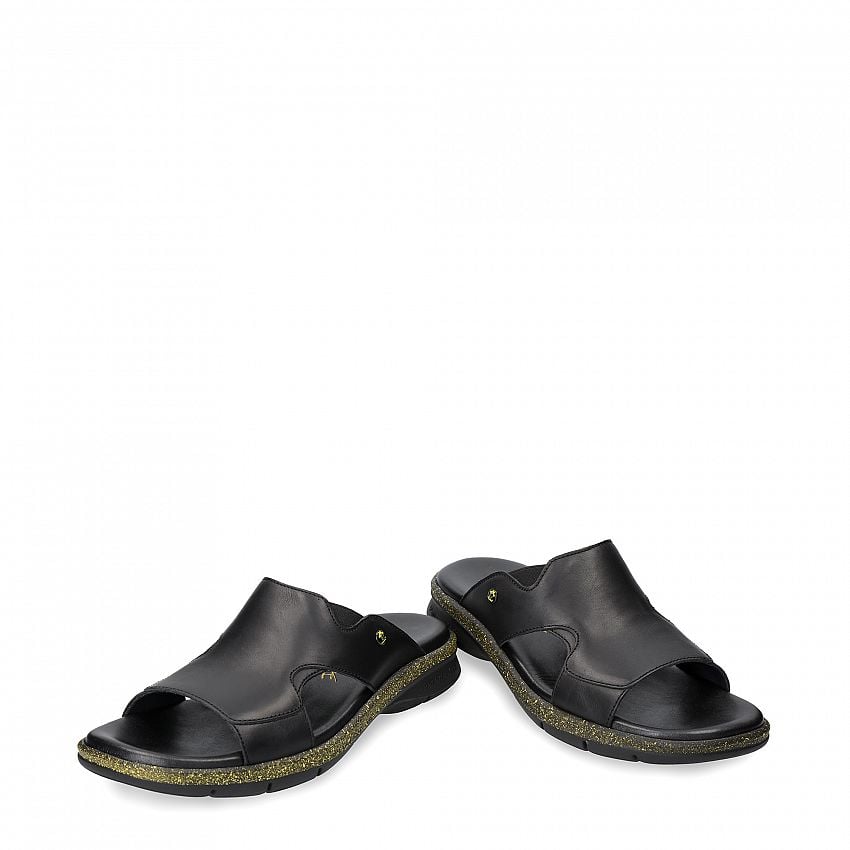 Robin B&Y Black Napa, Men's sandals Made in Spain