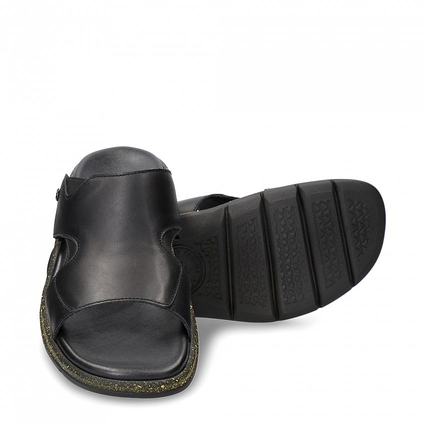 Robin B&Y Black Napa, Men's sandals  Black Napa Leather.