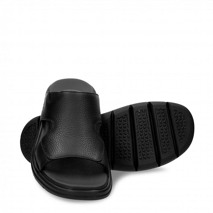 Robin Black Napa Grass, Men's sandals  WATERPROOF Black Oiled Napa Leather.