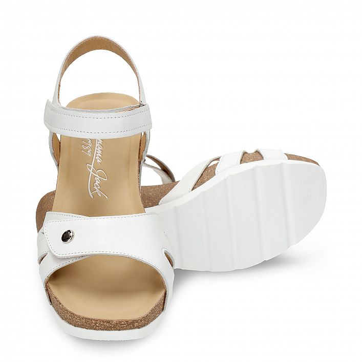 Romy White Napa, Wedge sandals  White Napa Leather.
