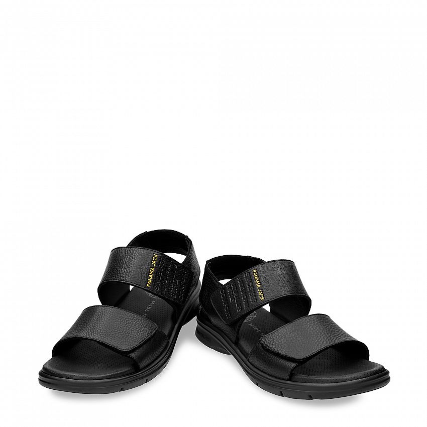 Rusell Black Napa Grass, Men's sandals Made in Spain