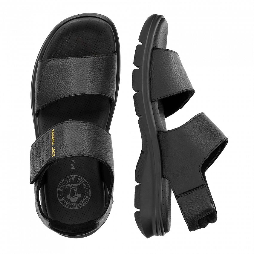 Rusell Black Napa Grass, Men's sandals with Leather lining.