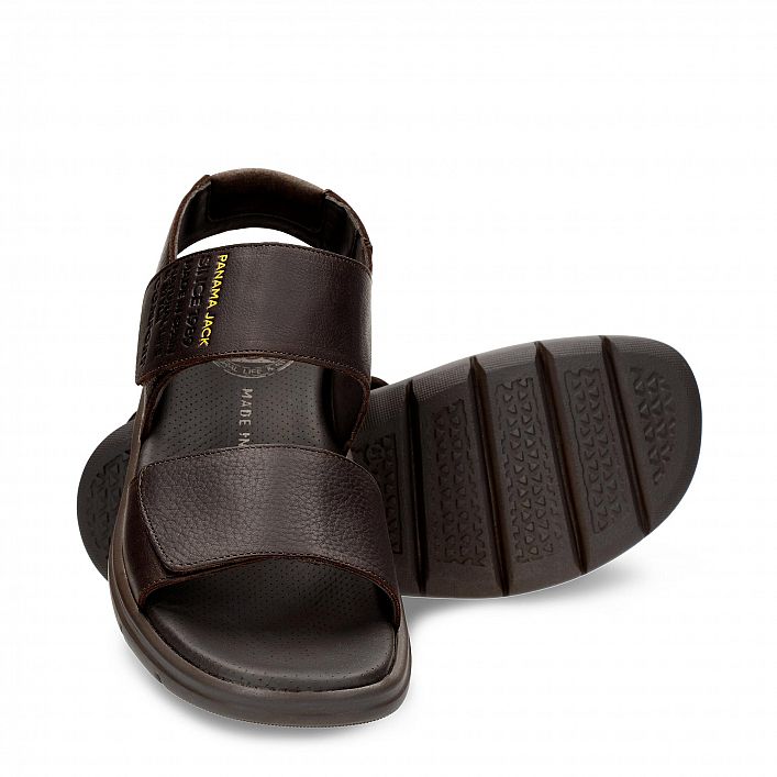 Rusell Brown Napa Grass, Men's sandals  WATERPROOF Brown Oiled Napa Leather.