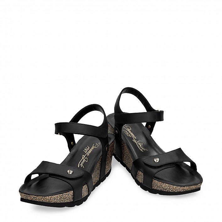 Ruth Black Napa  Grass, Wedge sandals Made in Spain