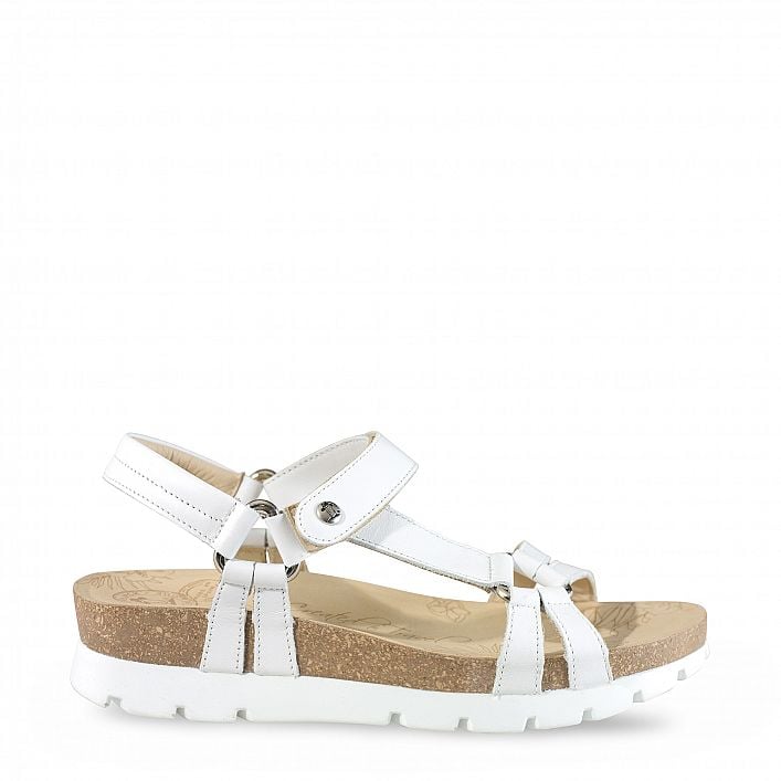 Sally Basics White Napa, Woman sandals in leather with leather lining