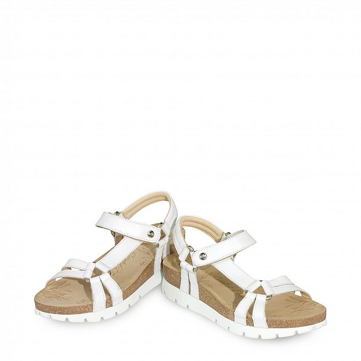 Sally Basics White Napa, Flat woman's sandals Made in Spain