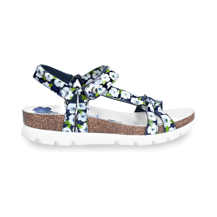 Sally Garden Navy blue Charol, Navy Sandals with a leather lining