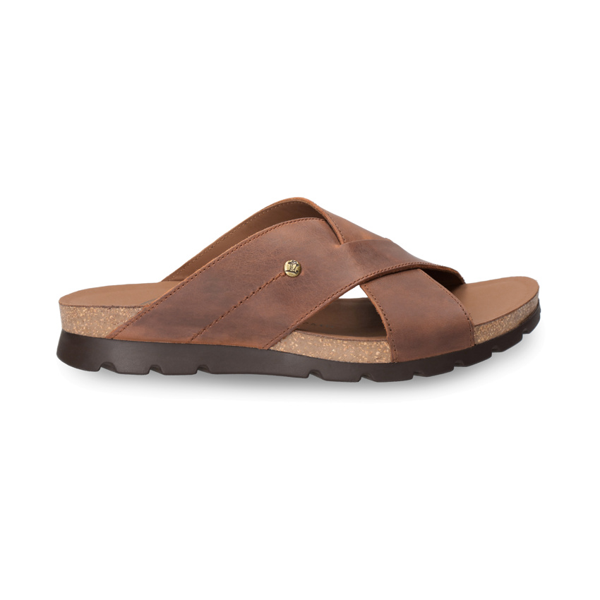 Salman Basics Cuero Napa Grass, Sandalia de piel  con forro interior de piel
