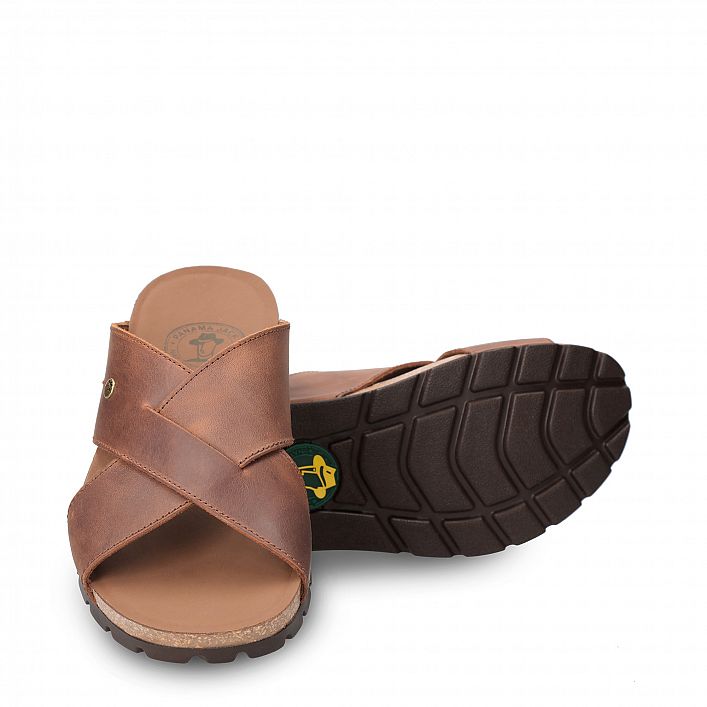 Salman Basics Cuero Napa Grass, Men's sandals Made in Spain