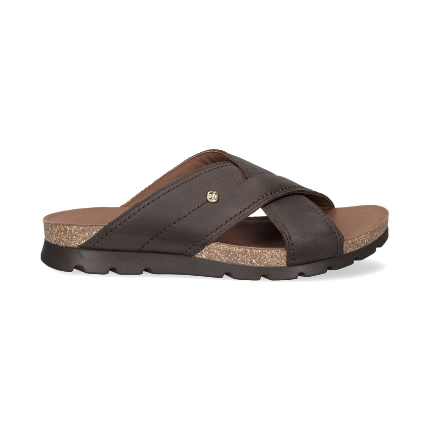 Salman Brown Napa Grass, Sandals with leather lining