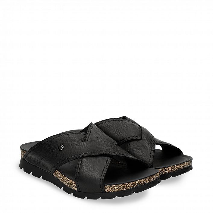 Salman Black Napa Grass, Men's sandals with 