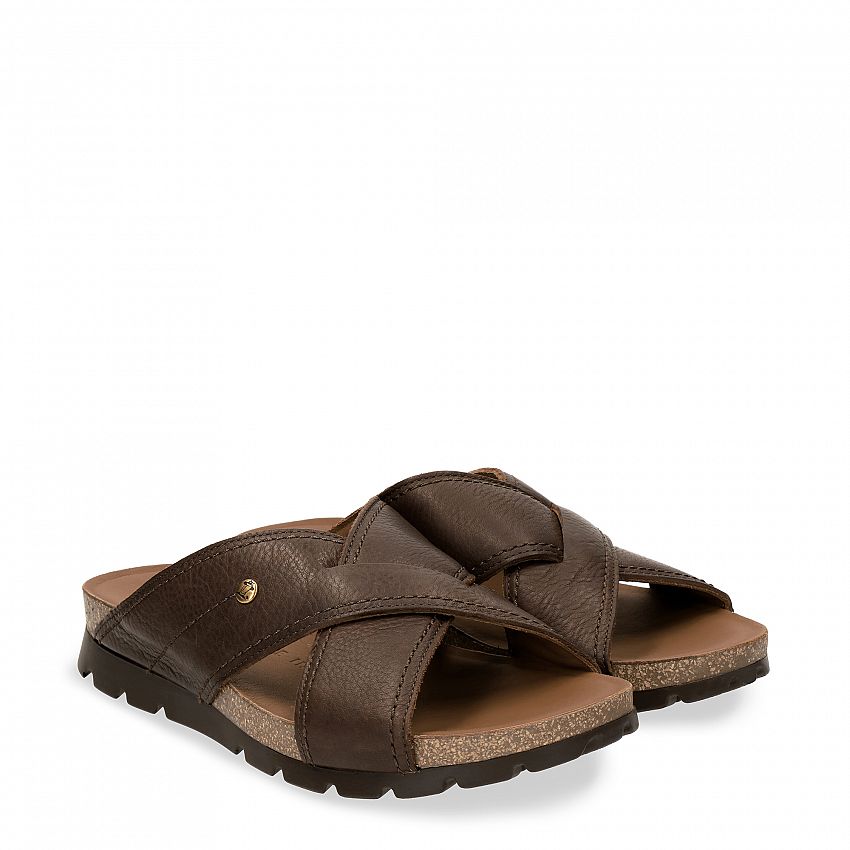 Salman Brown Napa Grass, Men's sandals with 