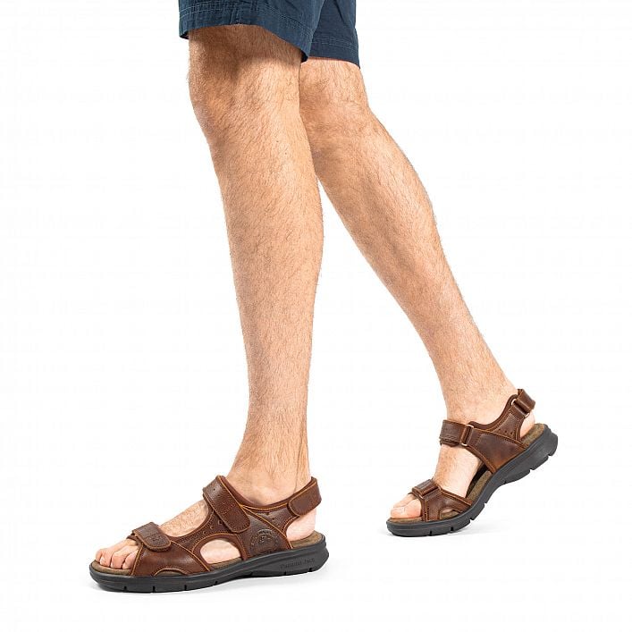 Salton Basics Bark Napa Grass, Men's sandals  WATERPROOF Tan Oiled Napa Leather.
