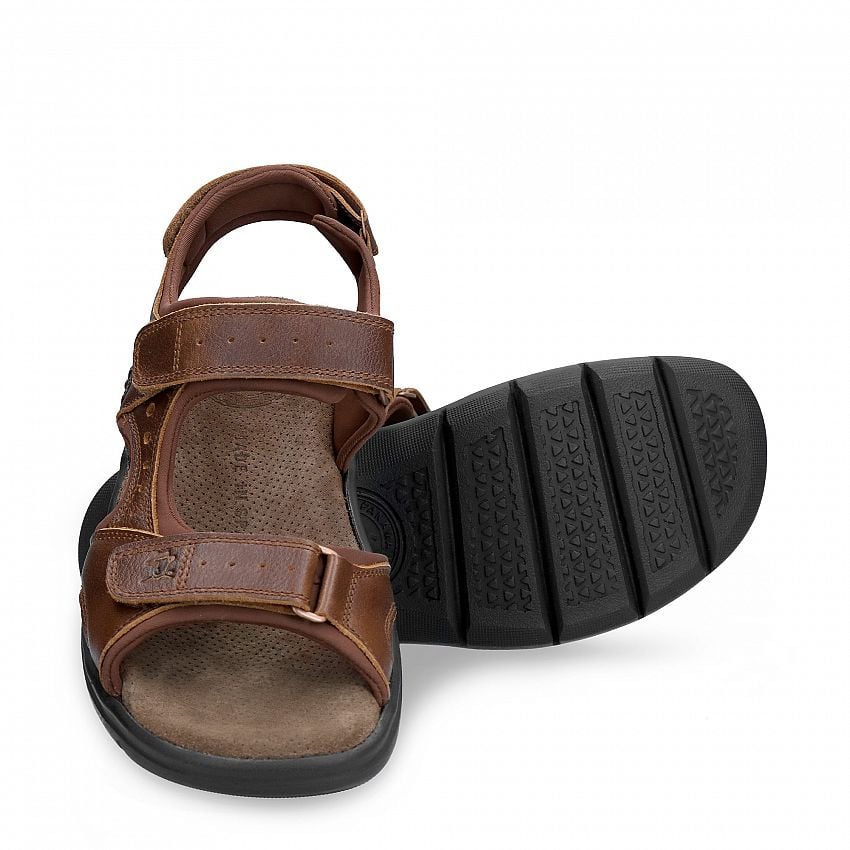 Salton Basics Bark Napa Grass, Men's sandals with Velcro Closure.