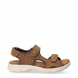 Salton, Man sandals in leather with lycra lining
