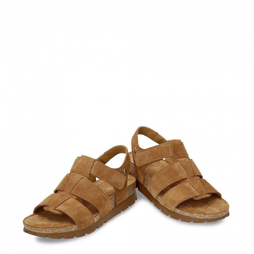 Sammy Cuero Velour, Flat woman's sandals Made in Spain
