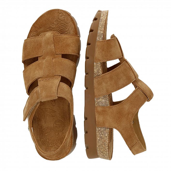 Sammy Cuero Velour, Flat woman's sandals with Leather lining.