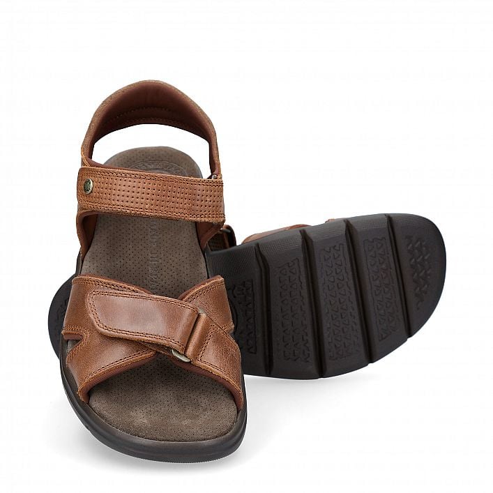Sanders Basics Cuero Napa Grass, Men's sandals Made in Spain