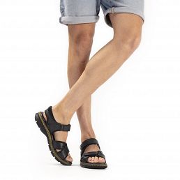 Sanders B&Y Black Napa, Men's sandals