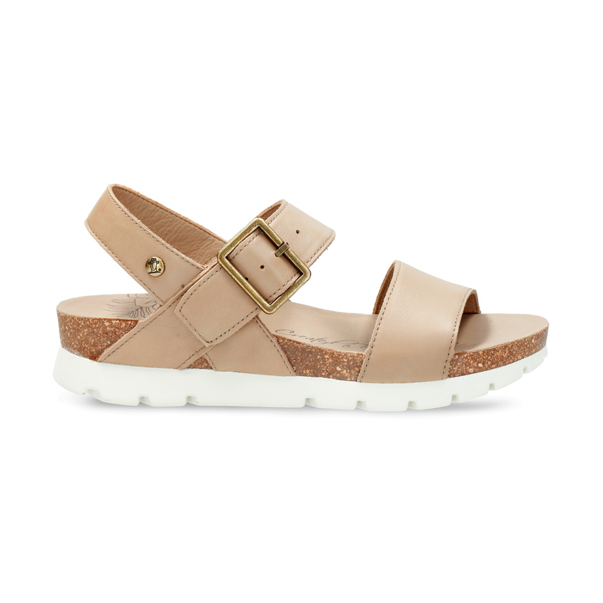 Sandy Taupe Napa, Sandals with leather lining