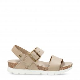 Sandy Taupe Napa, Sandals with leather lining