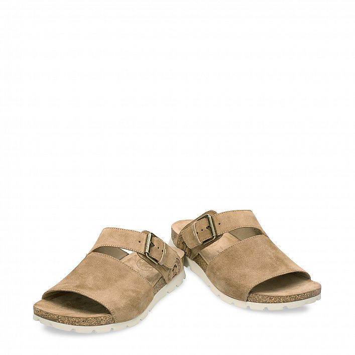 Saturno Taupe Velour, Men's sandals Made in Spain